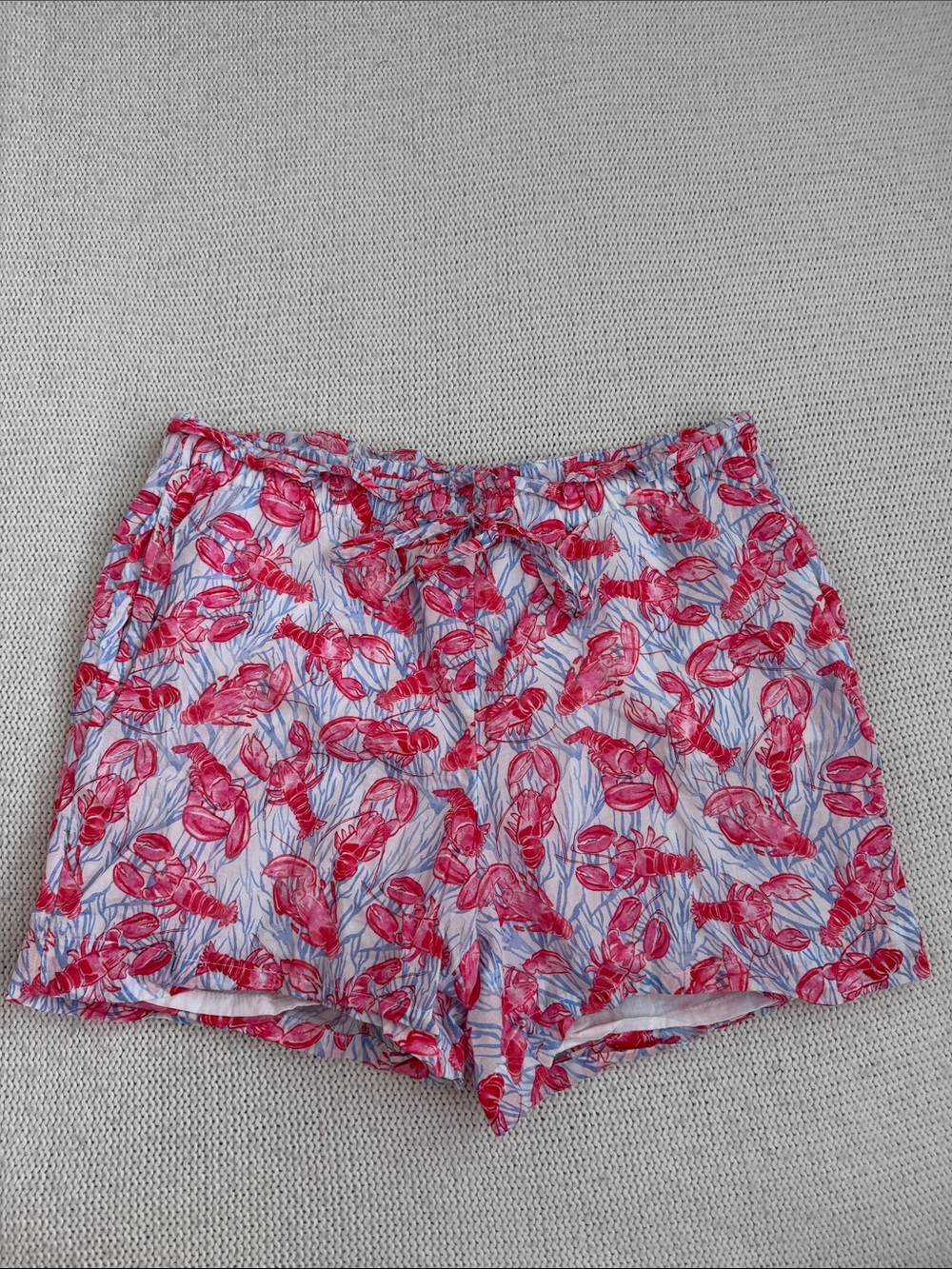 Talbots 100% Cotton Lobster Drawstring Shorts Size MP